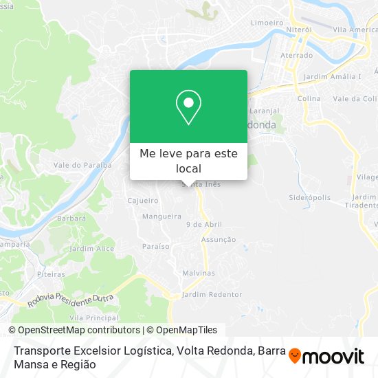 Transporte Excelsior Logística mapa