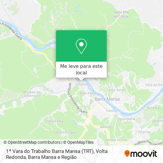 1ª Vara do Trabalho Barra Mansa (TRT) mapa