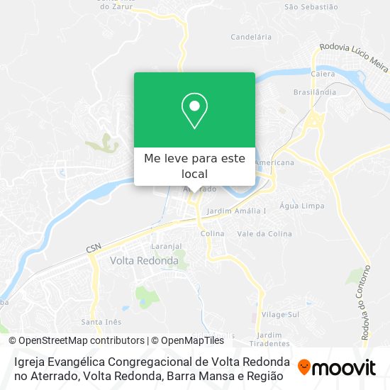 Igreja Evangélica Congregacional de Volta Redonda no Aterrado mapa