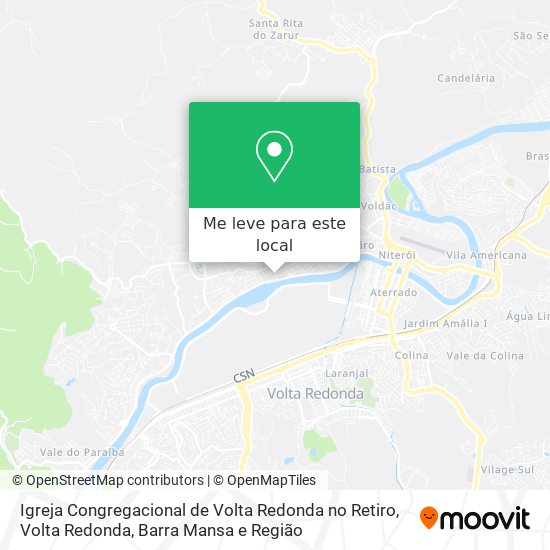 Igreja Congregacional de Volta Redonda no Retiro mapa