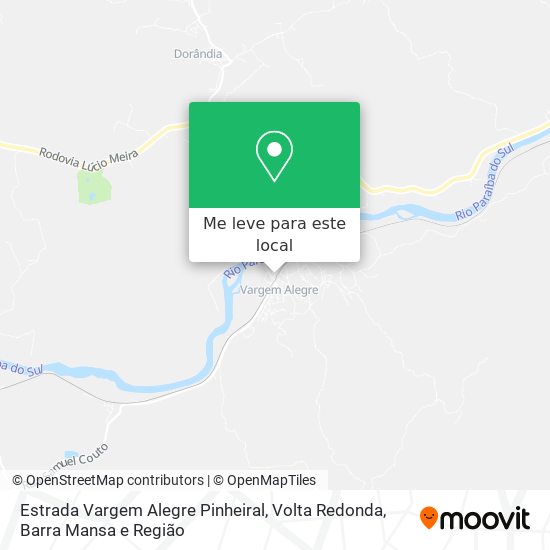 Estrada Vargem Alegre Pinheiral mapa