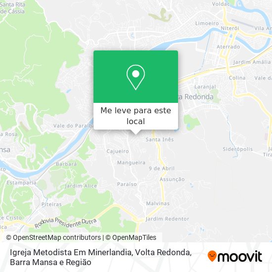 Igreja Metodista Em Minerlandia mapa