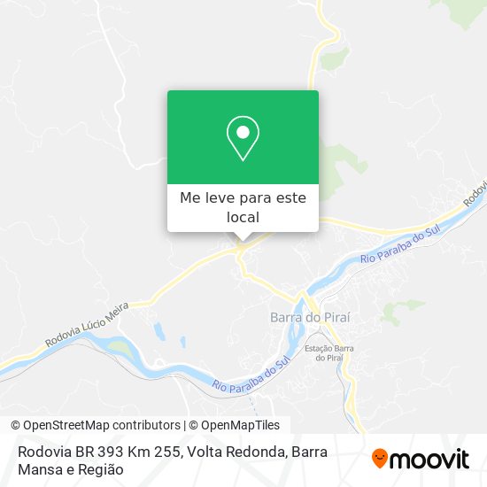 Rodovia BR 393 Km 255 mapa