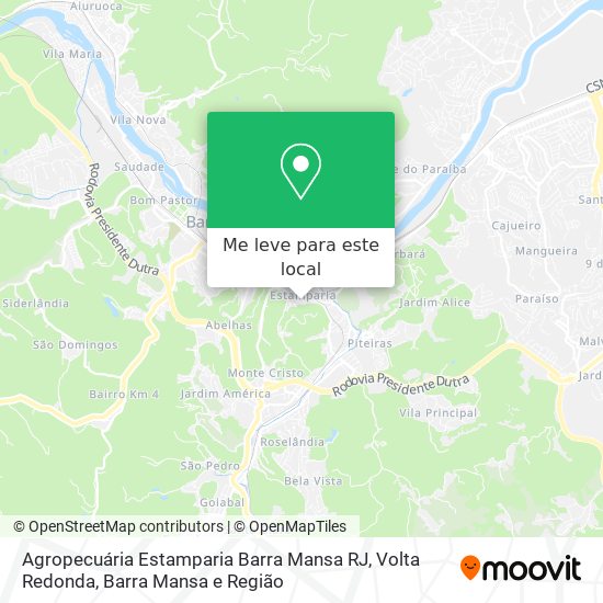 Agropecuária Estamparia Barra Mansa RJ mapa