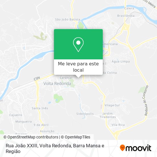 Rua João XXIII mapa