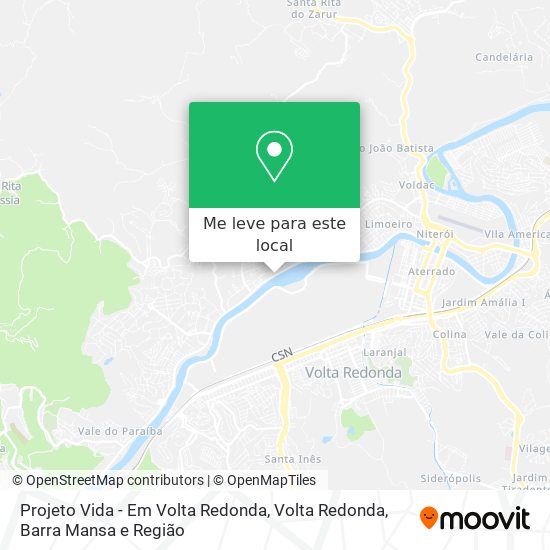 Projeto Vida - Em Volta Redonda mapa