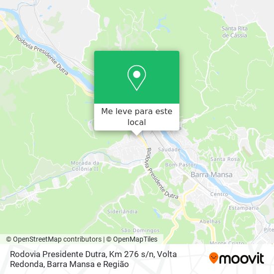 Rodovia Presidente Dutra, Km 276 s / n mapa
