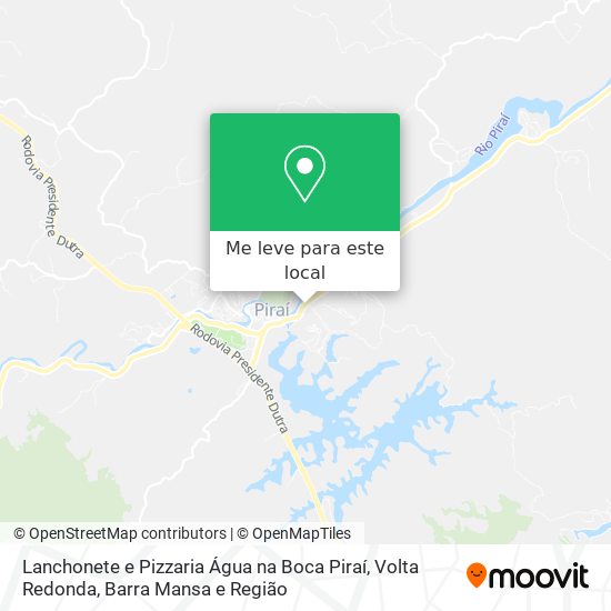 Lanchonete e Pizzaria Água na Boca Piraí mapa