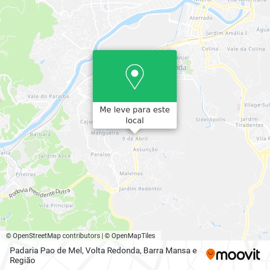 Padaria Pao de Mel mapa