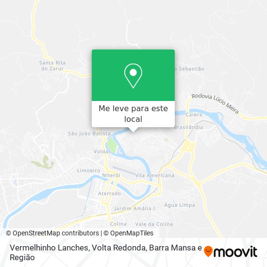 Vermelhinho Lanches mapa