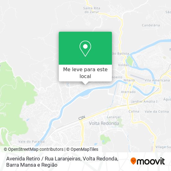 Avenida Retiro / Rua Laranjeiras mapa