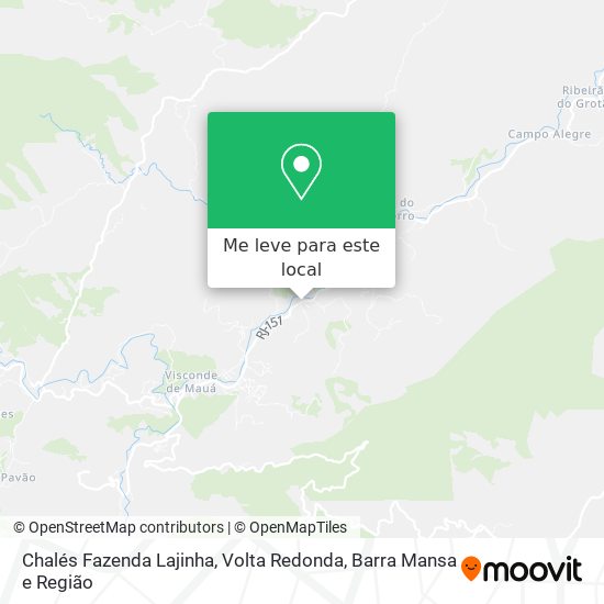 Chalés Fazenda Lajinha mapa