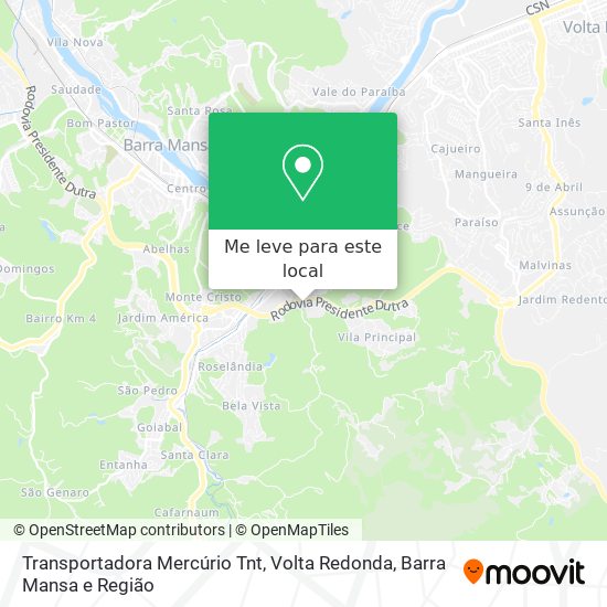 Transportadora Mercúrio Tnt mapa