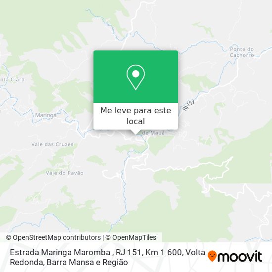 Estrada Maringa Maromba , RJ 151, Km 1 600 mapa