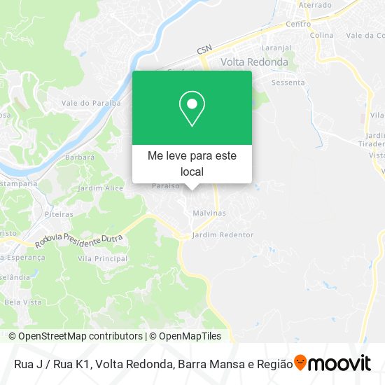 Rua J / Rua K1 mapa