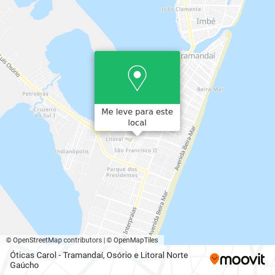 Óticas Carol - Tramandaí mapa