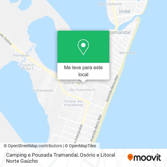 Camping e Pousada Tramandaí mapa