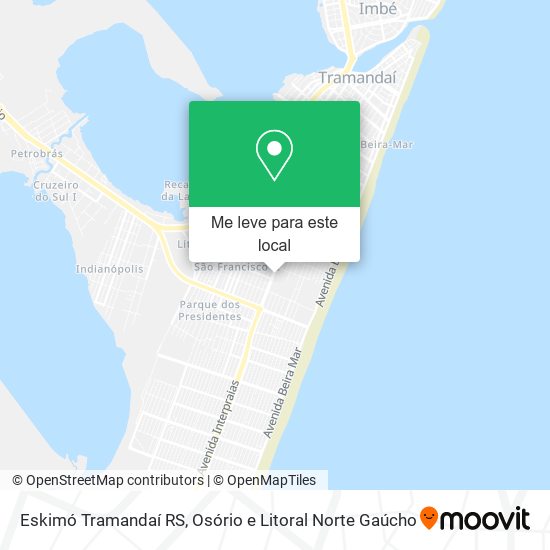 Eskimó Tramandaí RS mapa