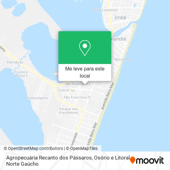 Agropecuária Recanto dos Pássaros mapa