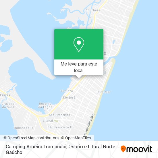 Camping Aroeira Tramandai mapa