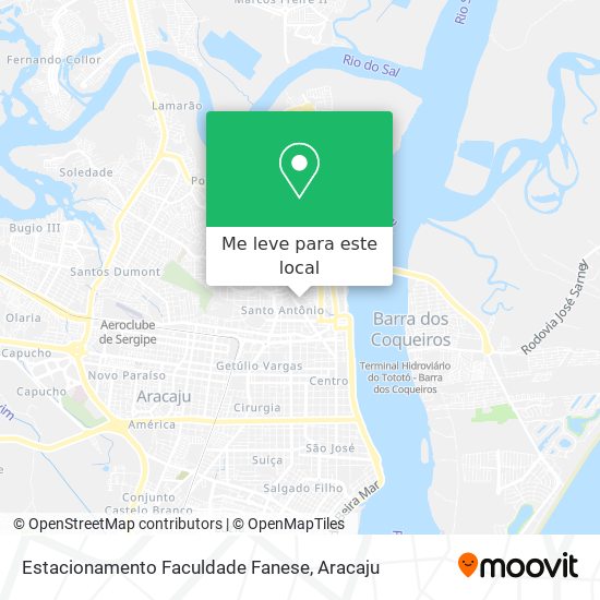 Estacionamento Faculdade Fanese mapa