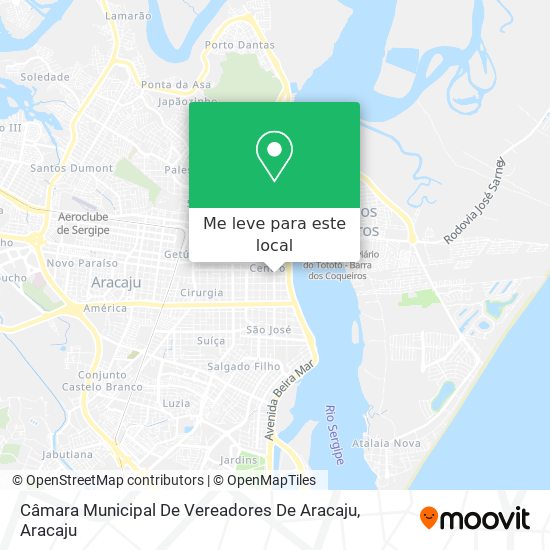 Câmara Municipal De Vereadores De Aracaju mapa