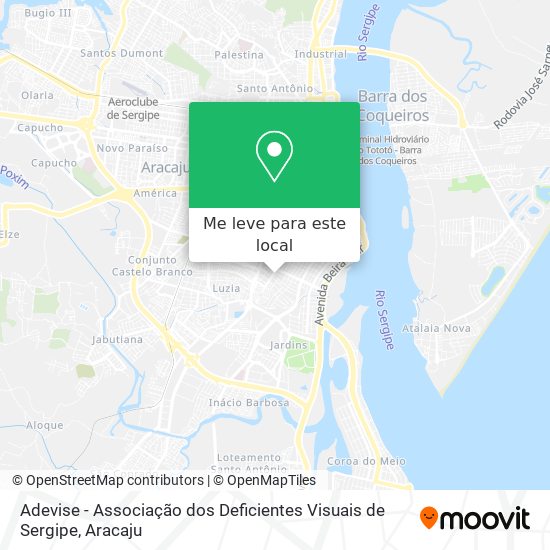 Adevise - Associação dos Deficientes Visuais de Sergipe mapa