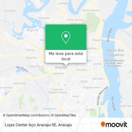Lojas Center Aço Aracaju-SE mapa