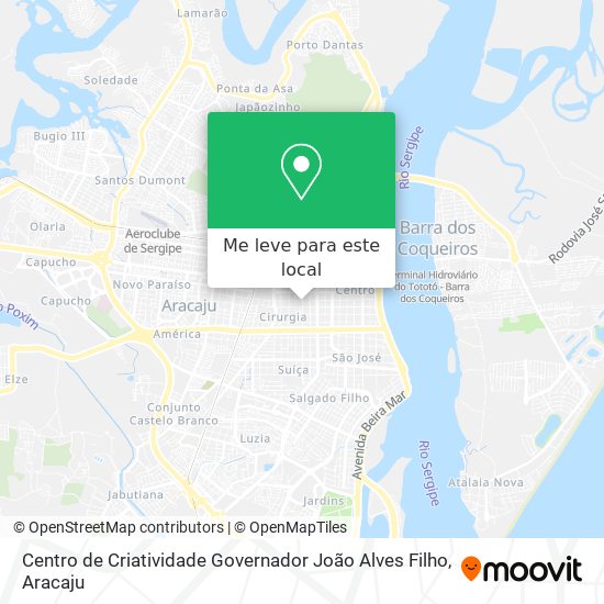 Centro de Criatividade Governador João Alves Filho mapa