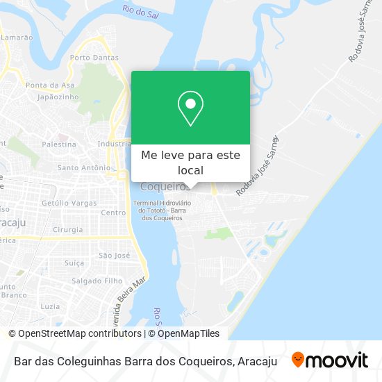 Bar das Coleguinhas Barra dos Coqueiros mapa