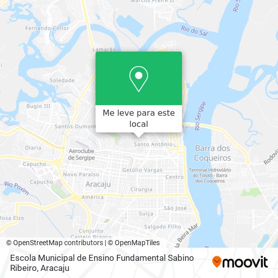 Escola Municipal de Ensino Fundamental Sabino Ribeiro mapa