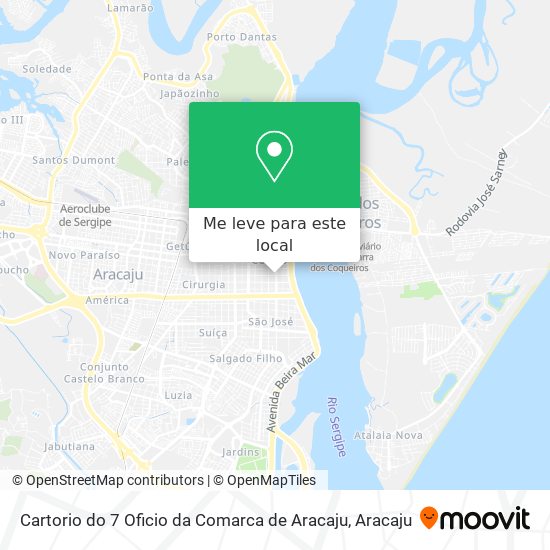 Cartorio do 7 Oficio da Comarca de Aracaju mapa