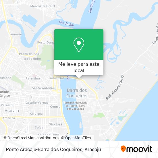 Ponte Aracaju-Barra dos Coqueiros mapa