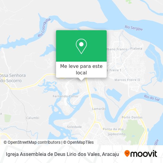 Igreja Assembleia de Deus Lirio dos Vales mapa