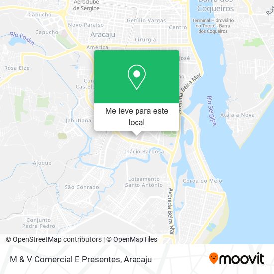 M & V Comercial E Presentes mapa