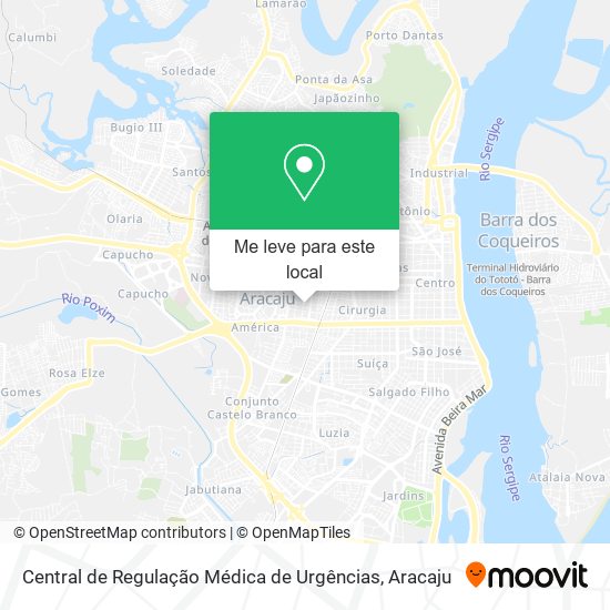 Central de Regulação Médica de Urgências mapa