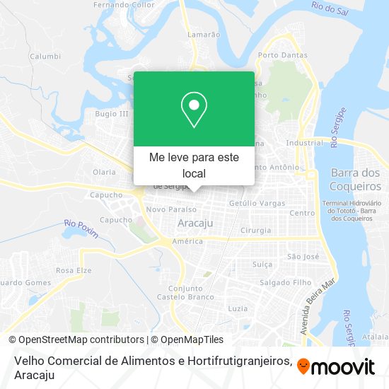 Velho Comercial de Alimentos e Hortifrutigranjeiros mapa