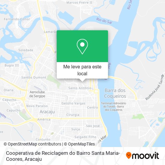 Cooperativa de Reciclagem do Bairro Santa Maria-Coores mapa