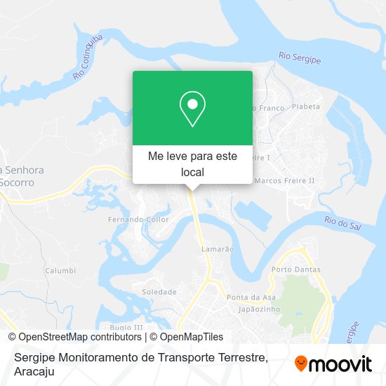 Sergipe Monitoramento de Transporte Terrestre mapa