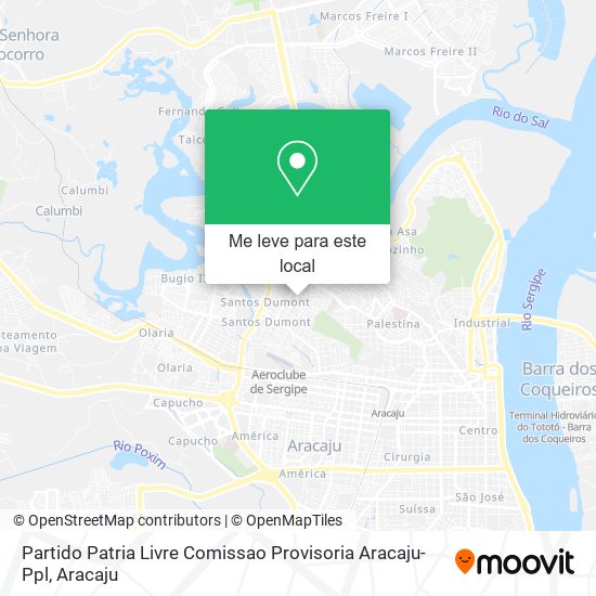 Partido Patria Livre Comissao Provisoria Aracaju-Ppl mapa