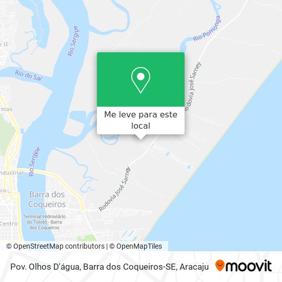 Pov. Olhos D'água, Barra dos Coqueiros-SE mapa