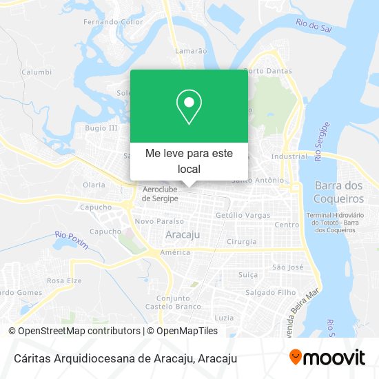 Cáritas Arquidiocesana de Aracaju mapa