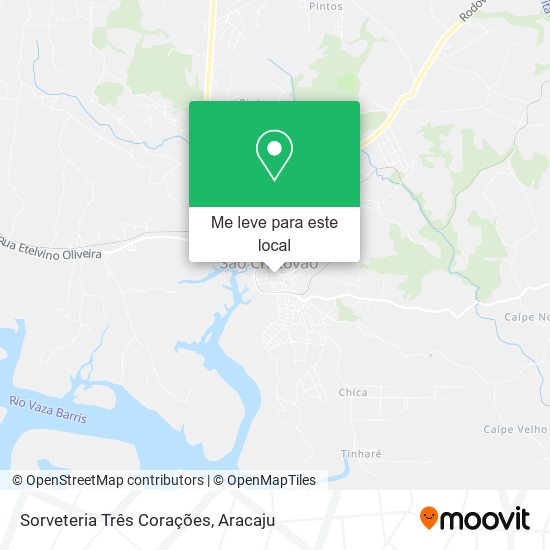 Sorveteria Três Corações mapa