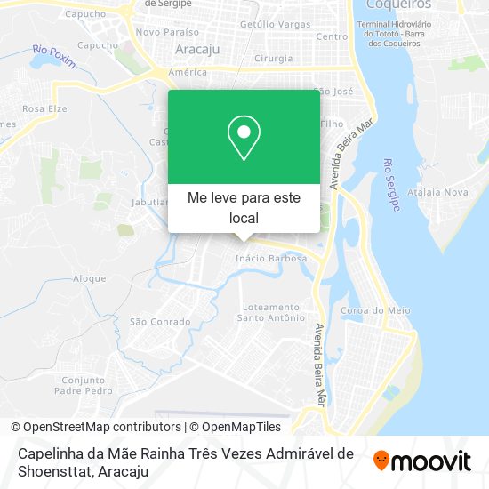 Capelinha da Mãe Rainha Três Vezes Admirável de Shoensttat mapa