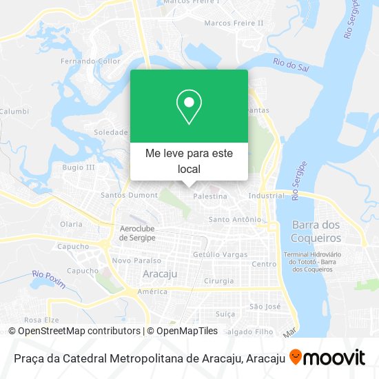 Praça da Catedral Metropolitana de Aracaju mapa