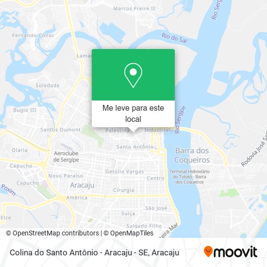 Colina do Santo Antônio - Aracaju - SE mapa