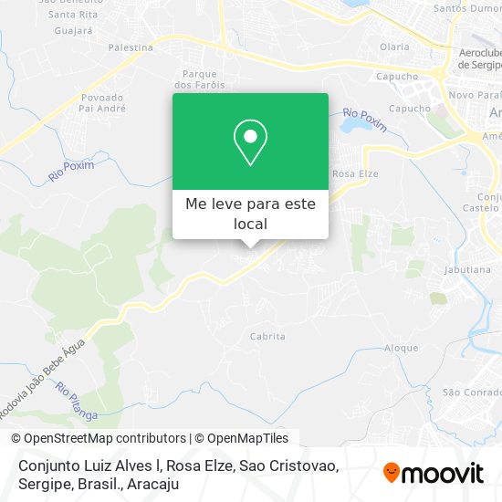 Conjunto Luiz Alves l, Rosa Elze, Sao Cristovao, Sergipe, Brasil. mapa