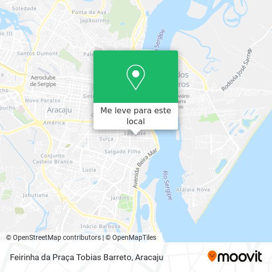 Feirinha da Praça Tobias Barreto mapa