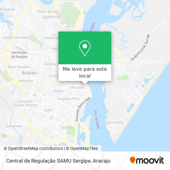 Central de Regulação SAMU Sergipe mapa