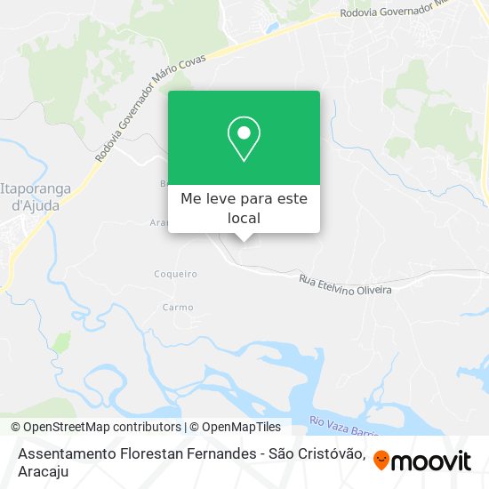 Assentamento  Florestan Fernandes - São Cristóvão mapa